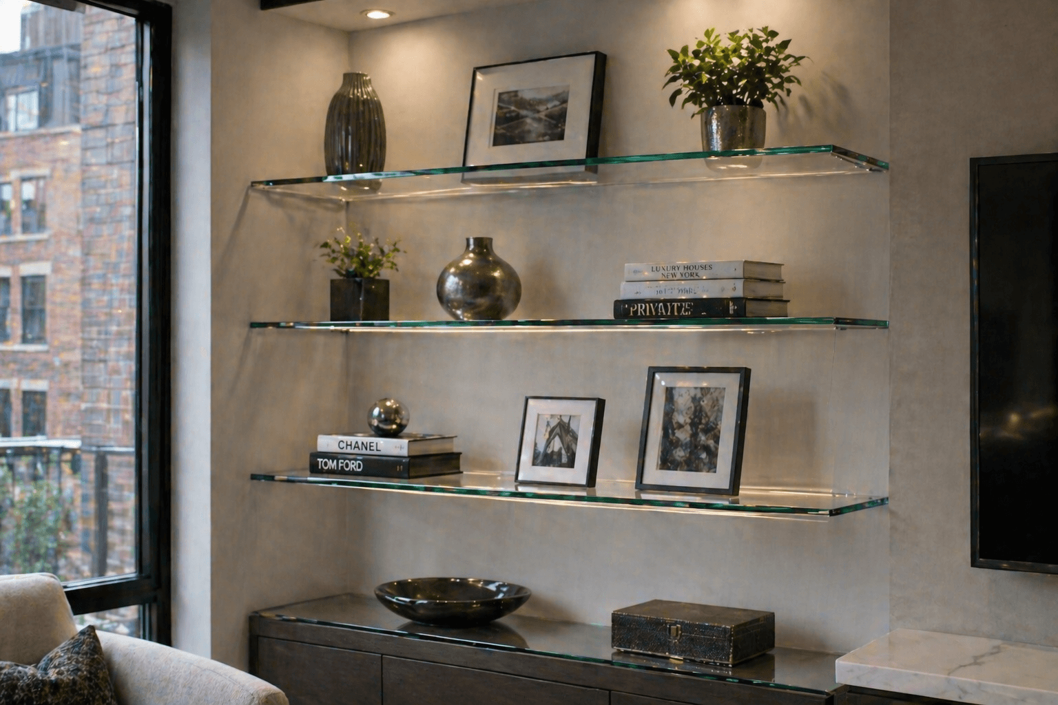 Custom Glass Shelves in the Bronx