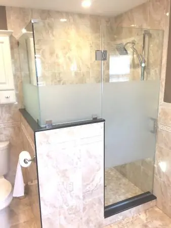 Frosted and tinted glass shower doors